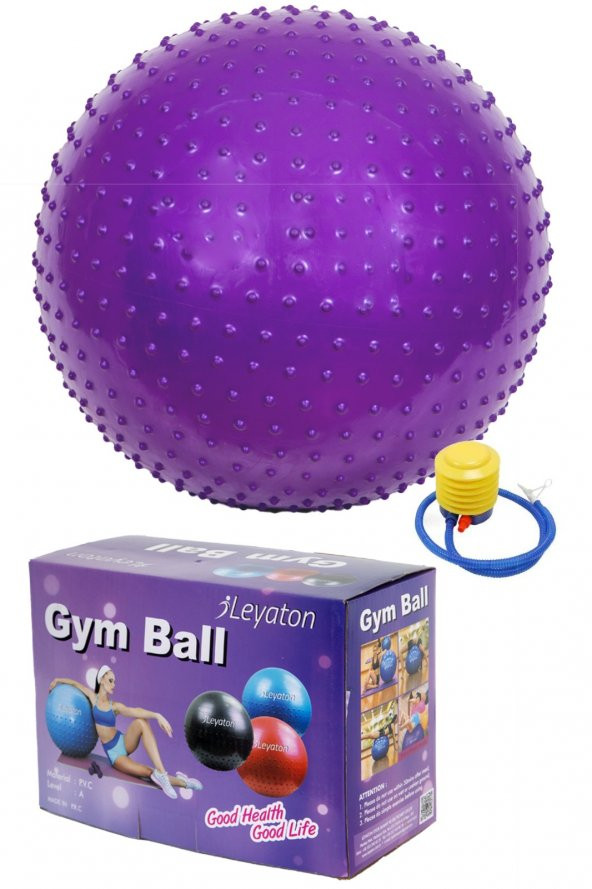 Dikenli Yoga Pilates Aeorobik Jimnastik Topu 65 Cm Mor LYT1048 ürün görseli 1