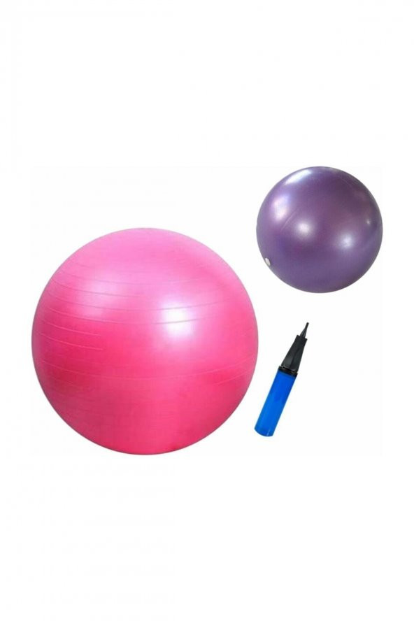 AYLA STAND 65 Cm Pembe + 25 Cm Pilates Topu 2li Set ürün görseli 1