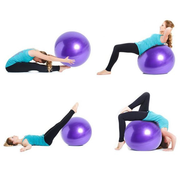 Leyaton Mor Pilates Topu 65 Cm Deluxe Yoga Plates Egzersiz Topu Ball Şişirme Pompası Seti ürün görseli 1