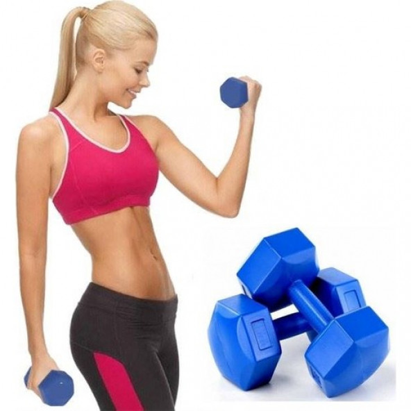 MRT SPORT Fitness Spor Dumbell Ağırlık Seti 6 Kg Köşeli Plastik ürün görseli 1