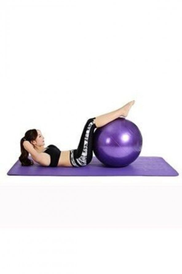AYLA STAND 65 Cm Fitilli Pilates Topu Ve Pompa Seti Plates Denge Yoga Spor Egzersiz Top Jimnastik Fitness Gym ürün görseli 1