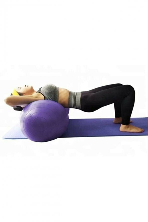 ALYA STAND 90 Cm Mor Fıstık Şeklinde Pilates & Yogatopu + Dual Plus Pompa Sağlık Bahar Çok Satan ürün görseli 1
