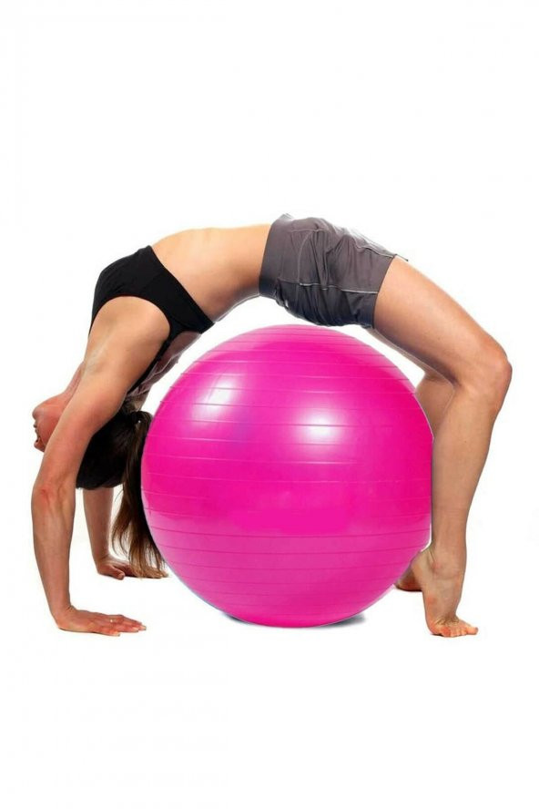 AYLA STAND 65 Cm Fitilli Pilates Topu Ve Pompa Seti Plates Denge Yoga Spor Egzersiz Top Jimnastik Fitness Gym ürün görseli 1