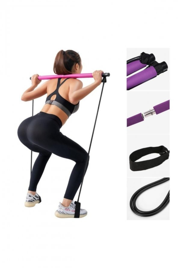 BiMarket Squat Pilates Studio Evde Spor Egzersiz Çubuğu Squat Pilates Barı Plates ürün görseli 1