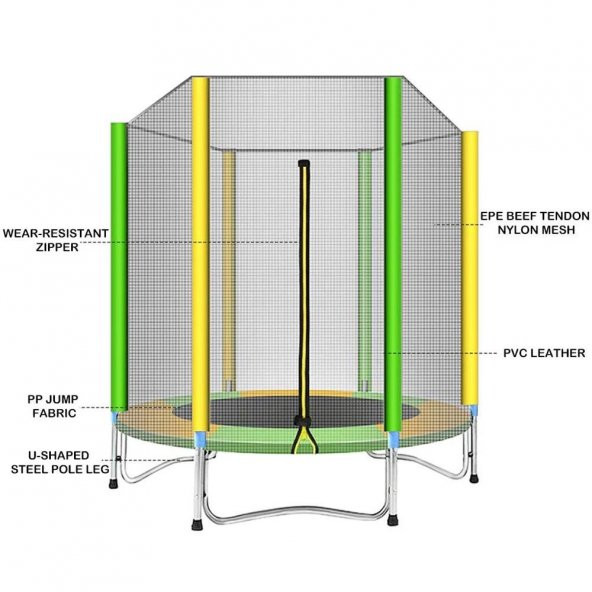 pekial Katlanabilir Trambolin Fileli 140 Cm - Resim 5