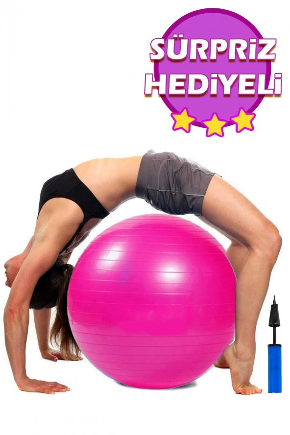 Leyaton Pilates Topu Seti Pembe 65 Cm Deluxe Yoga Plates Egzersiz Topu Ball Şişirme Pompası Seti ürün görseli 1