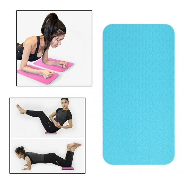 Leyaton Yoga Diz Dirsek Destek Yastığı Kaymaz Mat 10 mm Çift Renk Mavi-Turkuaz ürün görseli 1