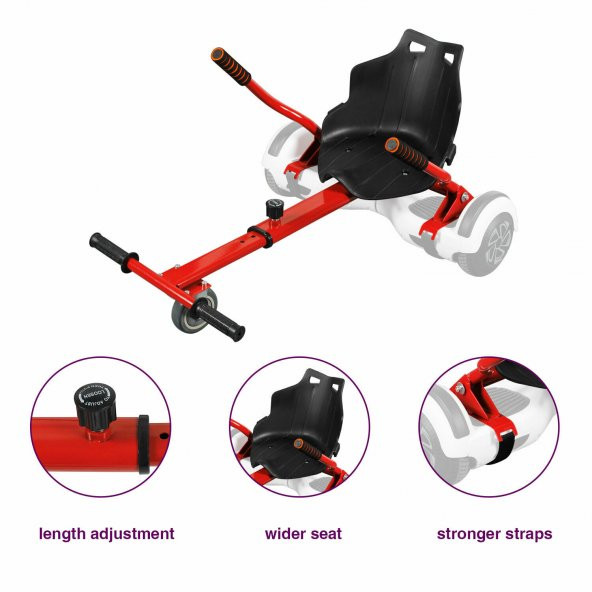 Leyaton Hoverkart Go Kart 6.5 "8.5" 10 "Scooter Hoverboard için Ayarlanabilir Hover GoKart Kırmızı ürün görseli 1