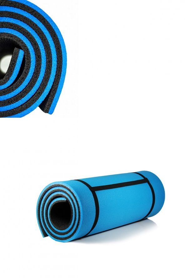 Leyaton Pilates Minderi Yoga Mat Fitness Egzersiz Minderi Mavi Siyah ürün görseli 1