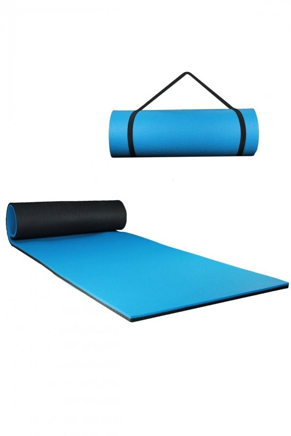 Leyaton 10 Mm Pilates Matı Mavi - Siyah - Resim 5