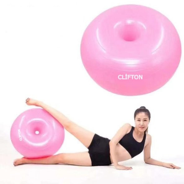 Clifton Pilates Topu Denge Topu Anti-Brust  50 Cm Pembe + Pompa ürün görseli 1