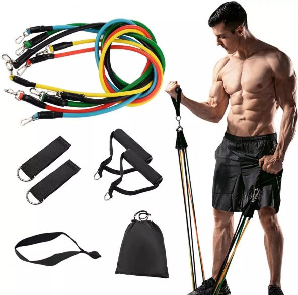 Leyaton 11 Parça Çok Fonksiyonlu Pilates Ve Fitness Direnç Lastiği 11LİSET ürün görseli 1