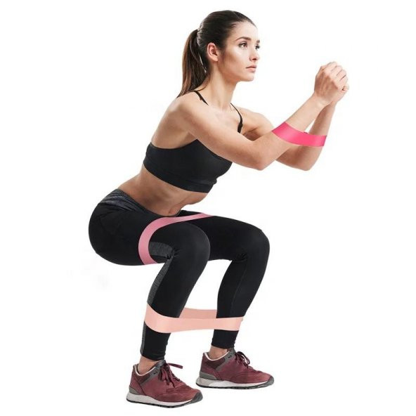 Clifton 3 Lü Set Farklı Dirençte Squat Bandı Hafif Orta Sert Latex Pilates Aerobik Çalışma Lastiği ürün görseli 1