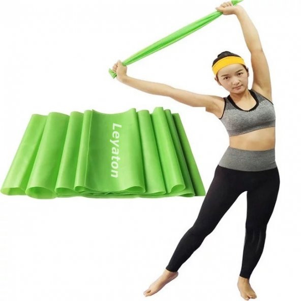 Pilates Bandı Jimnastik Plates Lastiği 150x15 Cm Egzersiz Aerobik Bant 1 Adet Yeşil ürün görseli 1