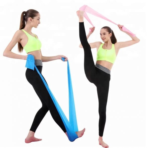 Pilates Bandı Jimnastik Plates Lastiği 120x15 Cm Egzersiz Aerobik Bant 1 Adet Mavi ürün görseli 1