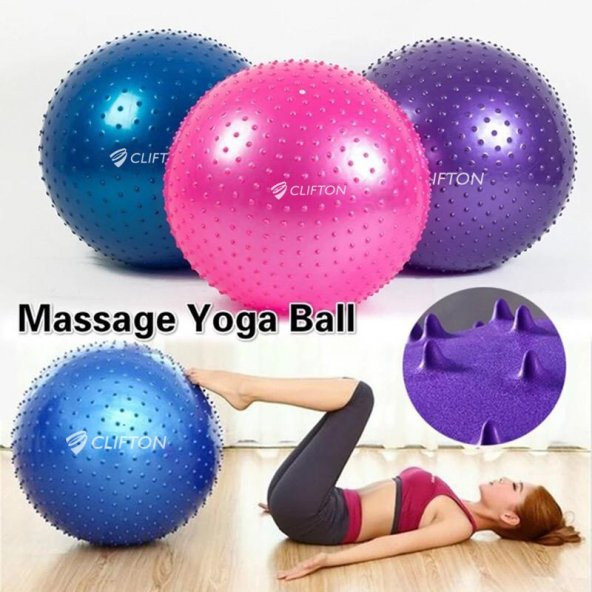 Dikenli Yoga Pilates Aeorobik Jimnastik Topu 65 cm Pembe Pompa ürün görseli 1