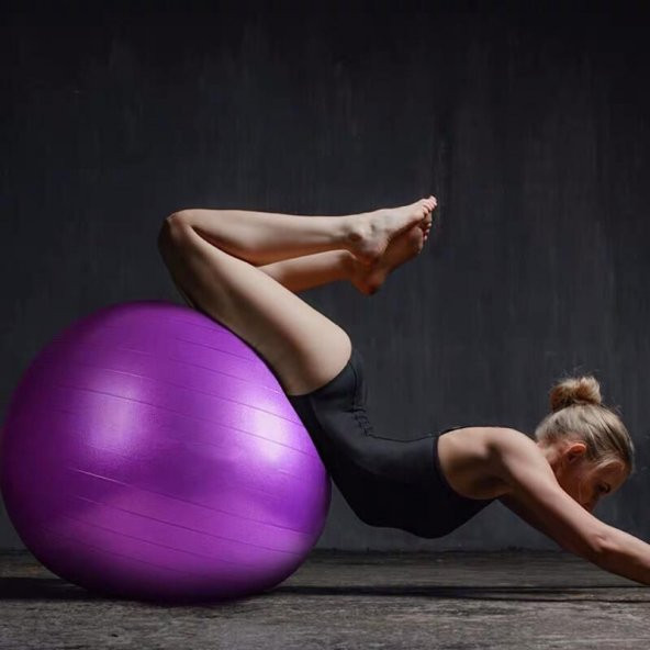 Pilates Topu 65 Cm Mor-Top Şişirme Pompası ürün görseli 1