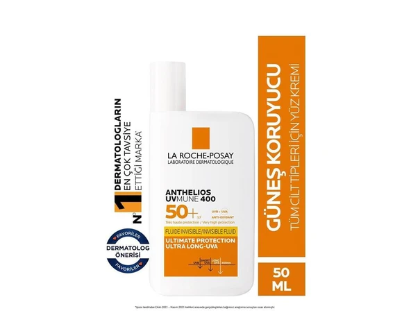 La Roche Posay Anthelios Uvmune400 Spf50 (Shaka) İnvisible Fluid Güneş Kremi 50 Ml- SKT:05/2027 ürün görseli 1