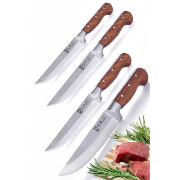 Mutfak Bıçak Seti 4 Parça Et Kesme Bıçağı Meyve Sebze Bıçakları Handmade Serisi ürün görseli 1