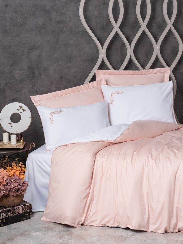 Cotton Box Elite Saten Çift Kişilik Nevresim Takımı Melinda Pembe ürün görseli 1
