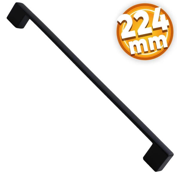 Gölcük (224 MM - 22.4 CM) Mat Siyah Mobilya Mutfak Dolap Çekmece Dolabı Metal Kulpu Kulbu Kulpları ürün görseli 1