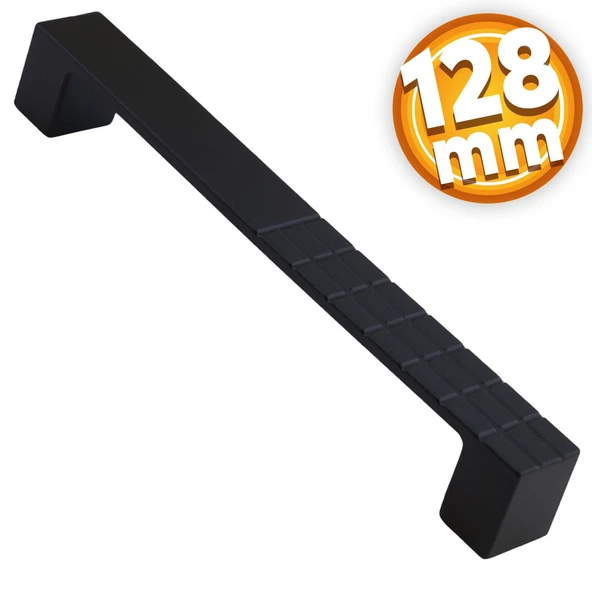 Bihter Desenli Mobilya Mutfak Dolabı Çekmece Dolap Kulpu Kulpları Kulbu Siyah 128 Mm Metal Kulp ürün görseli 1