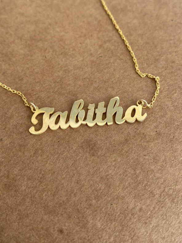 Tabitha Yazılı 925 Ayar Sarı Gümüş Kolye 2,70 Gram ürün görseli 1