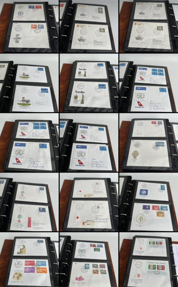 Helvetia İsviçre Pullu Zarf Koleksiyon Albümü 150 Adet - Yabancı Pullu Zarf C-91 ürün görseli 1