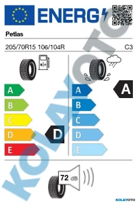 Petlas FullPower PT825 Plus 205/70R15C 106/104R 8PR (Yaz) (2023) ürün görseli 1