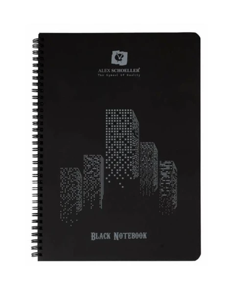 Alex Schoeller Spiralli Siyah Defter A4 ürün görseli 1
