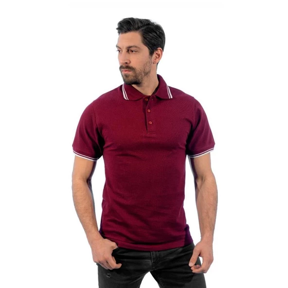 Şensel, Polo Yaka Tişört, Bordo-Beyaz -136E3615- Tshirt, T-shirt ürün görseli 1