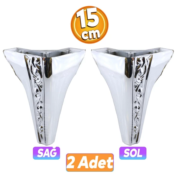 Seher 1 Çift Avangart Mobilya Kanepe Konsol Tv Ünitesi Koltuk Ayağı 18 Cm Krom Renk Ayakları ürün görseli 1