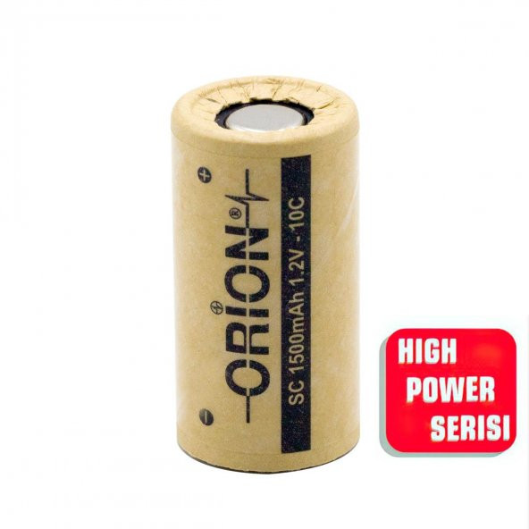 Orion 1.2V Ni-Cd SC 1500mAh Şarj Edilebilir Pil - HP ürün görseli 1