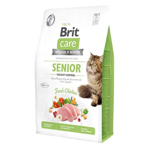 Brit Care Hypoallergenic Weight Control Senior Tavuk Etli Tahılsız Yaşlı Kedi Maması 2 Kg ürün görseli 1