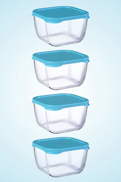 Paşabahçe snowbox kapaklı cam saklama kabı 4 lü ürün görseli 1