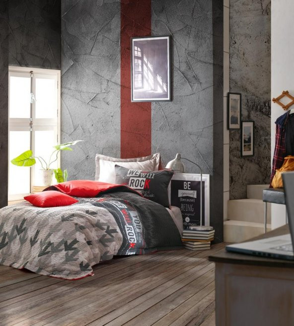Cotton Box Genç Odası Tek Kişilik Complete Set Rock Kırmızı ürün görseli 1