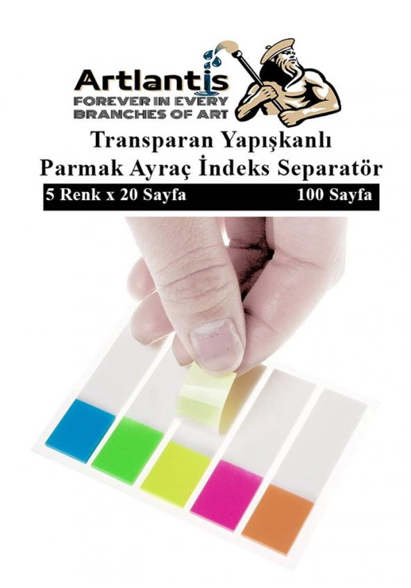 Kendinden Yapışkanlı Ayraç Postit 5 Renkli 2 Paket Yapışkanlı Not Kağıdı Transparan Parmak Ayraç İndeks Seperatör 5 Li Mini ürün görseli 1