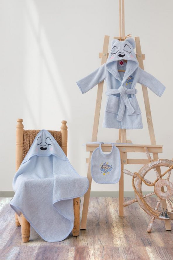 Cotton Box Bebek Banyo Seti Bear Mavi ürün görseli 1