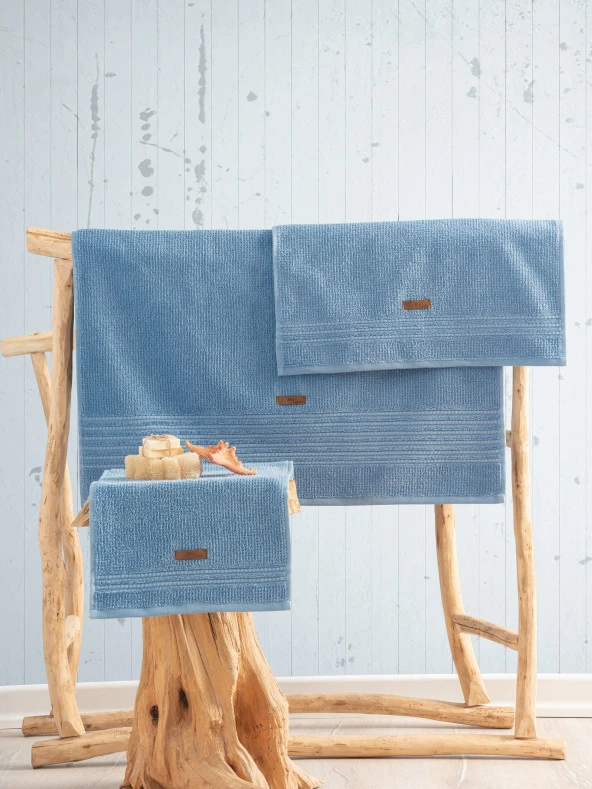 Cotton Box %100 Pamuk Wellness Havlu Seti Sky Mavi ürün görseli 1