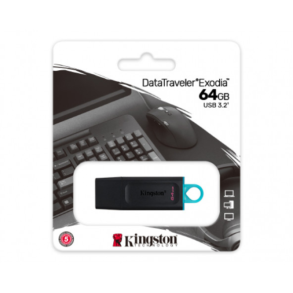 Kingston 64GB USB3.2 DataTrav Ex USB Bellek DTX/64GB 10 lu paket ürün görseli 1