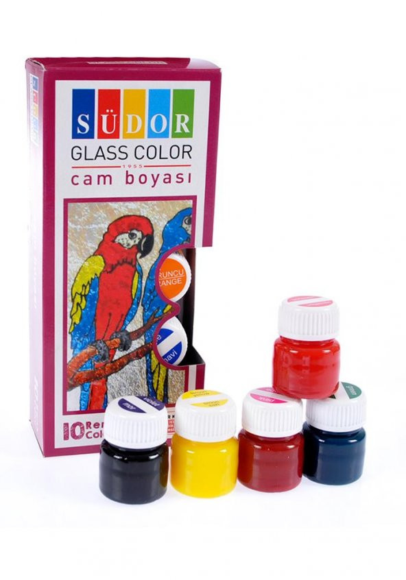 Cam Boyası 10 Renk 15 ml 1 Paket Cam Vitray Boyası Vitray Boya Seti 10 lu ürün görseli 1