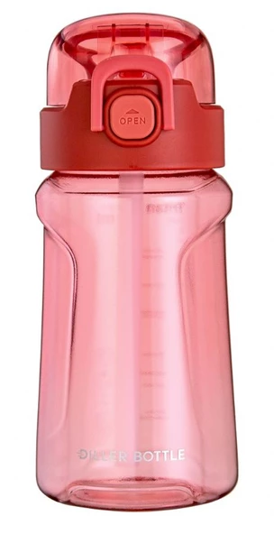 Diller 550 ml Kiremit Pipetli Spor Okul ve Günlük Matara Kilitli Kapak Tritan Malzeme ürün görseli 1