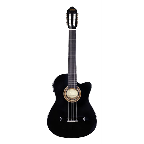 Valencia Vc104thncebk Elektro Klasik Gitar 4/4 Siyah Sap Çelikli Thin Body ürün görseli 1