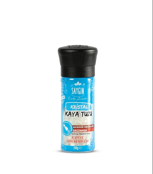 Saygın Tuz Rafine Edilmemiş Doğal Kristal Kaya Tuzu - Sofrada Öğütme / İri Taneli / Değirmenli 110 gr ürün görseli 1