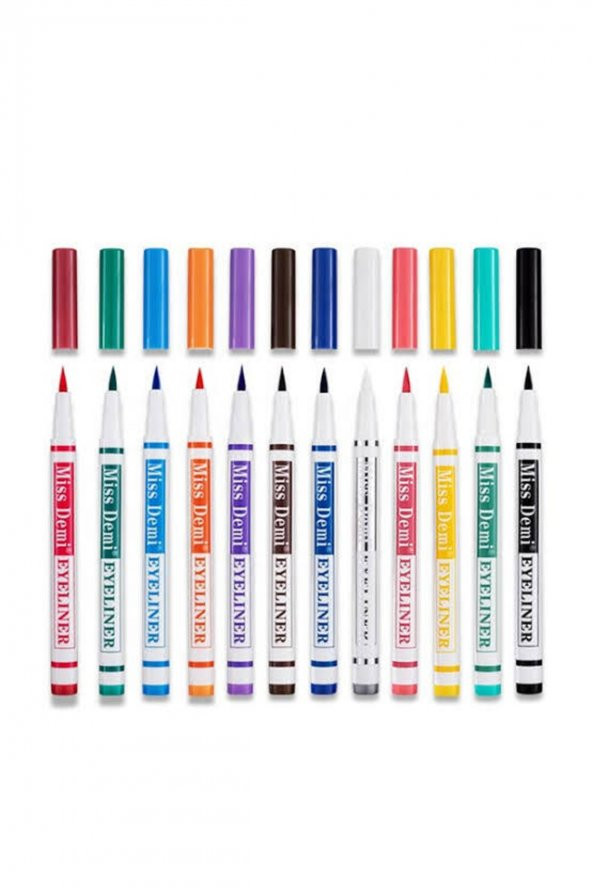 MST COSMETİC 12 Renk Pen Eyeliner Seti ürün görseli 1