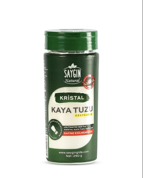Saygın Tuz Rafine Edilmemiş Doğal Kristal Kaya Tuzu - Sofra Tuzu / İnce Taneli / Tuzluklu 250 gr ürün görseli 1