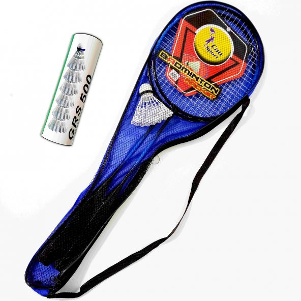 Çantalı Badminton Seti 2 Raket 6 Top Badminton Seti Mavi Renk ürün görseli 1