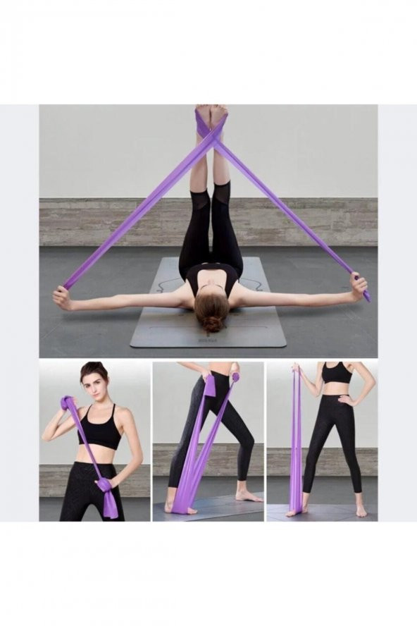 Pilates Bandı Jimnastik Pilates Lastiği 120x15  cm Egzersiz Aerobik Bant 1 Adet Mavi ürün görseli 1