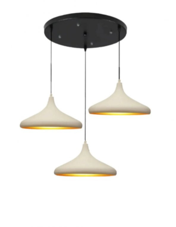 Mylights üçlü metal farkı tabii de salon avize başlıkları 35 santim taban 40 santimdir ürün görseli 1