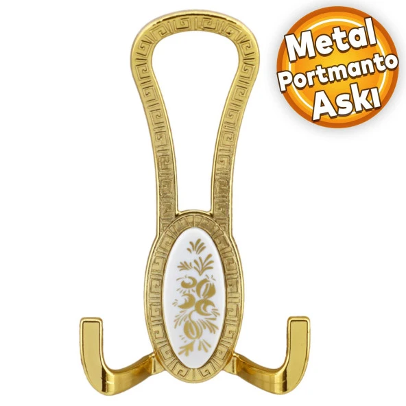 Palmira Portmanto Vestiyer Duvar Askısı Metal Dolap Elbise Askılığı Gold Beyaz Desenli ürün görseli 1